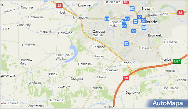 mapa Kłocko, Kłocko na mapie Targeo