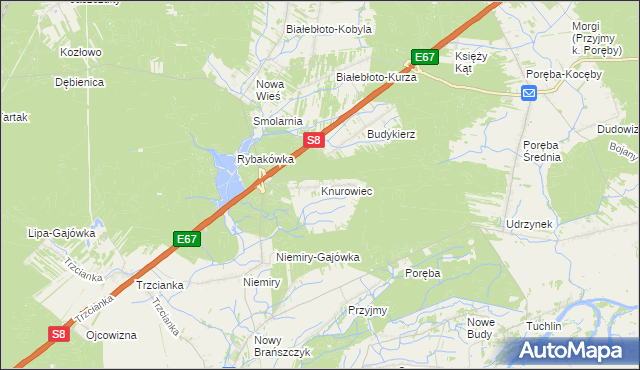 mapa Knurowiec, Knurowiec na mapie Targeo