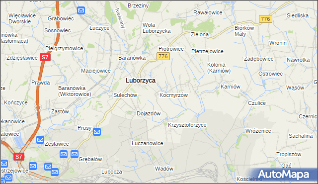 mapa Kocmyrzów, Kocmyrzów na mapie Targeo