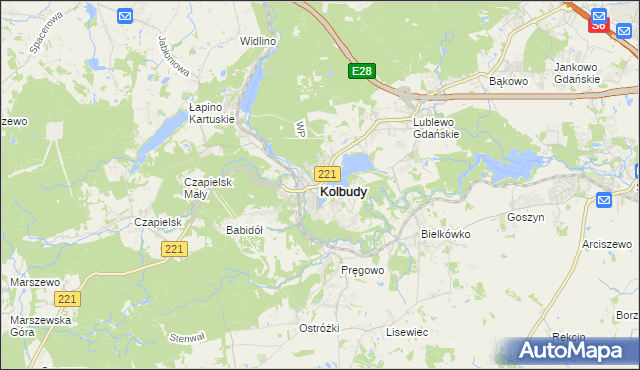 mapa Kolbudy, Kolbudy na mapie Targeo