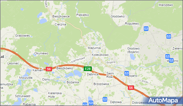 mapa Koleczkowo, Koleczkowo na mapie Targeo