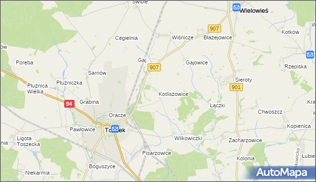 mapa Kotliszowice, Kotliszowice na mapie Targeo