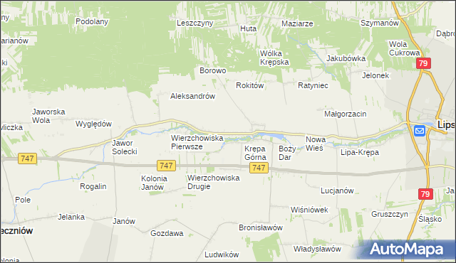 mapa Krępa Kościelna, Krępa Kościelna na mapie Targeo