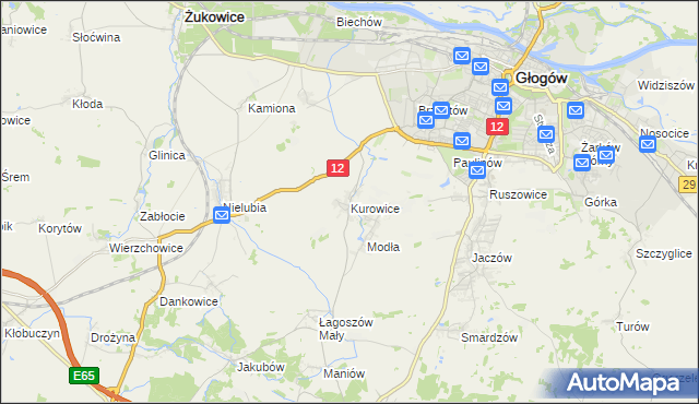 mapa Kurowice gmina Jerzmanowa, Kurowice gmina Jerzmanowa na mapie Targeo