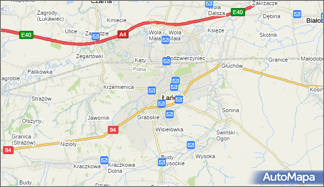 mapa Łańcut, Łańcut na mapie Targeo