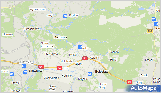 mapa Laski gmina Bolesław, Laski gmina Bolesław na mapie Targeo