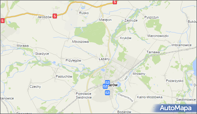 mapa Łażany, Łażany na mapie Targeo