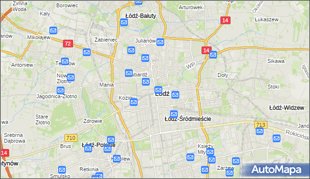 mapa Łodzi, Łódź na mapie Targeo