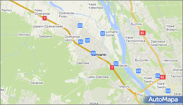 mapa Łomianki, Łomianki na mapie Targeo