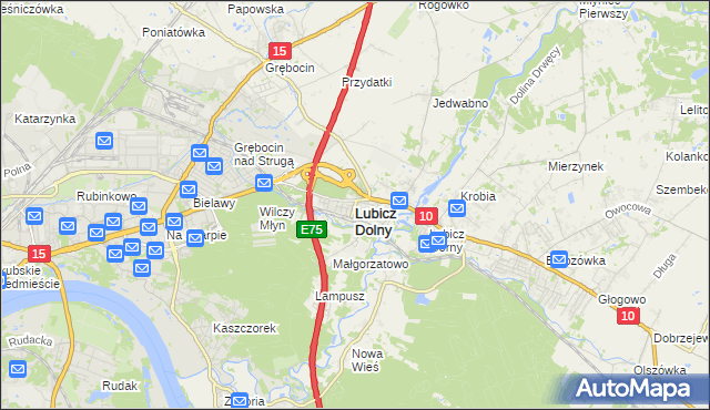 mapa Lubicz Dolny, Lubicz Dolny na mapie Targeo