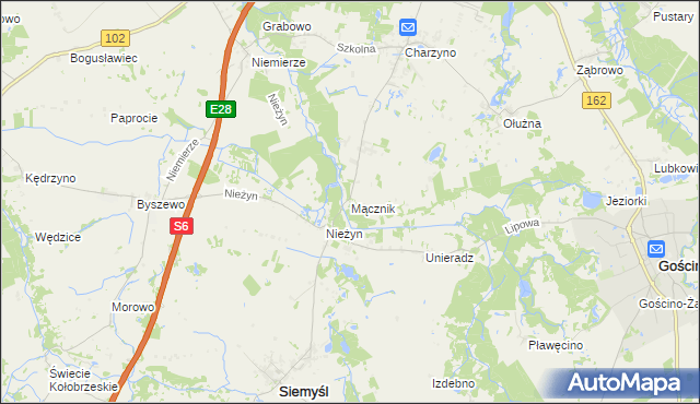 mapa Mącznik gmina Siemyśl, Mącznik gmina Siemyśl na mapie Targeo
