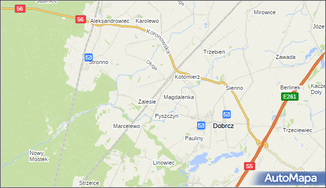 mapa Magdalenka gmina Dobrcz, Magdalenka gmina Dobrcz na mapie Targeo