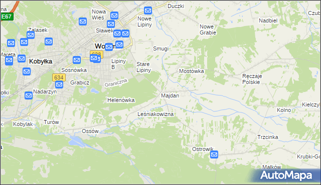 mapa Majdan gmina Wołomin, Majdan gmina Wołomin na mapie Targeo