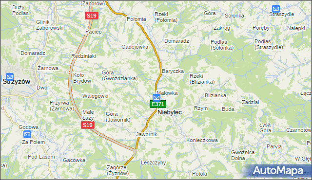 mapa Małówka, Małówka na mapie Targeo