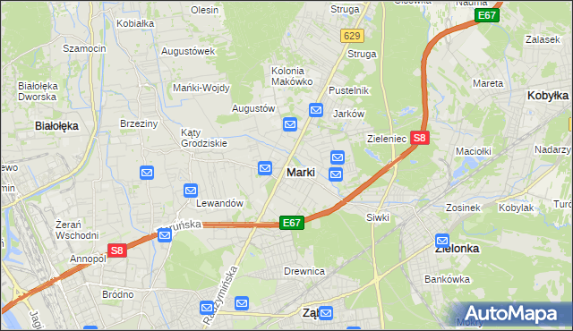 mapa Marki powiat wołomiński, Marki powiat wołomiński na mapie Targeo