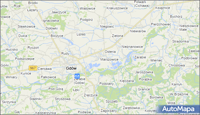 mapa Marszowice gmina Gdów, Marszowice gmina Gdów na mapie Targeo