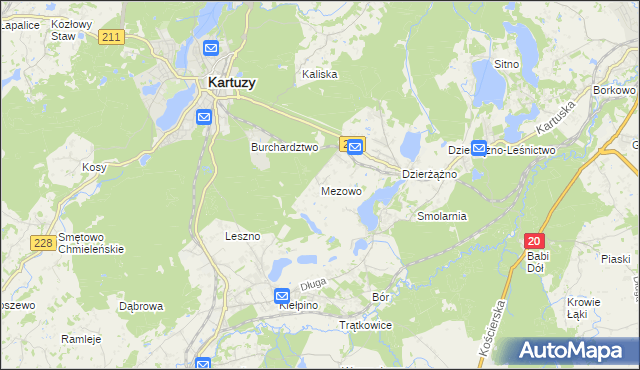 mapa Mezowo, Mezowo na mapie Targeo