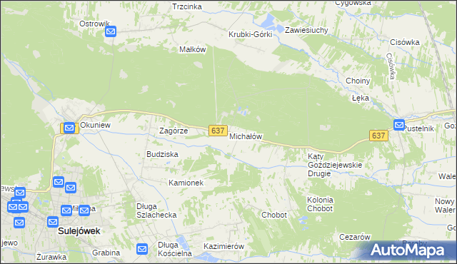 mapa Michałów gmina Halinów, Michałów gmina Halinów na mapie Targeo