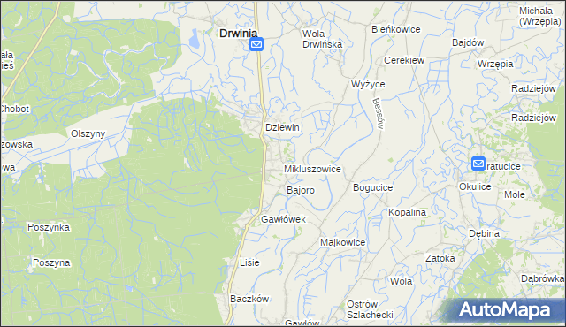 mapa Mikluszowice, Mikluszowice na mapie Targeo