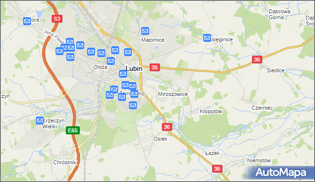 mapa Miroszowice, Miroszowice na mapie Targeo
