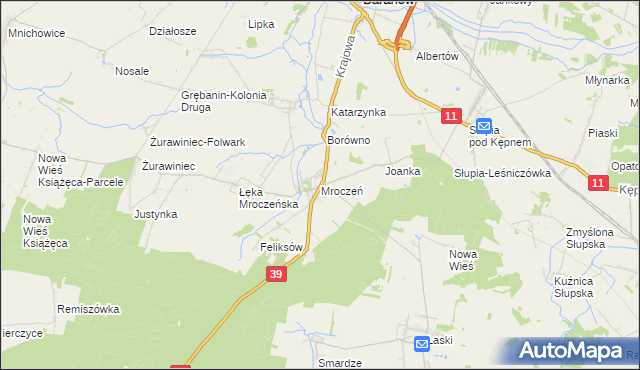 mapa Mroczeń, Mroczeń na mapie Targeo