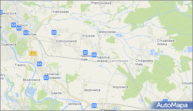 mapa Nadolice Wielkie, Nadolice Wielkie na mapie Targeo