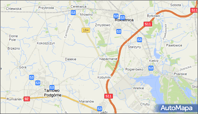 mapa Napachanie, Napachanie na mapie Targeo