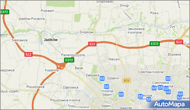 mapa Natalin gmina Jastków, Natalin gmina Jastków na mapie Targeo