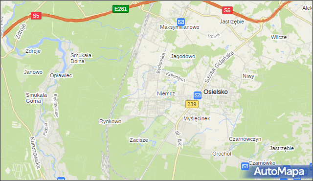 mapa Niemcz, Niemcz na mapie Targeo