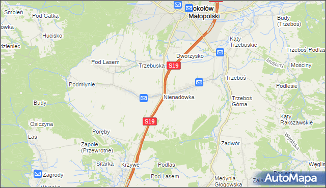 mapa Nienadówka, Nienadówka na mapie Targeo
