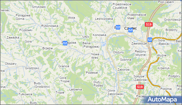 mapa Nowa Wieś gmina Czudec, Nowa Wieś gmina Czudec na mapie Targeo