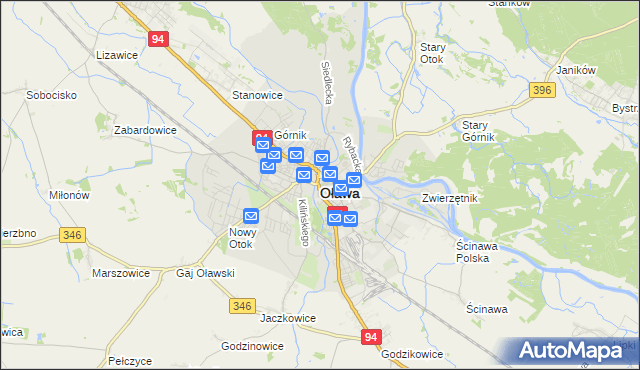 mapa Oława, Oława na mapie Targeo