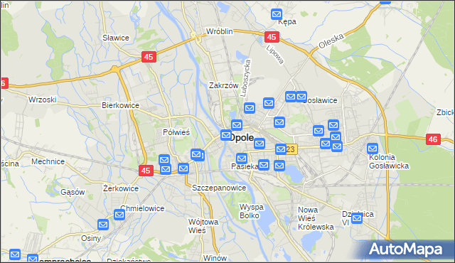 mapa Opola, Opole na mapie Targeo