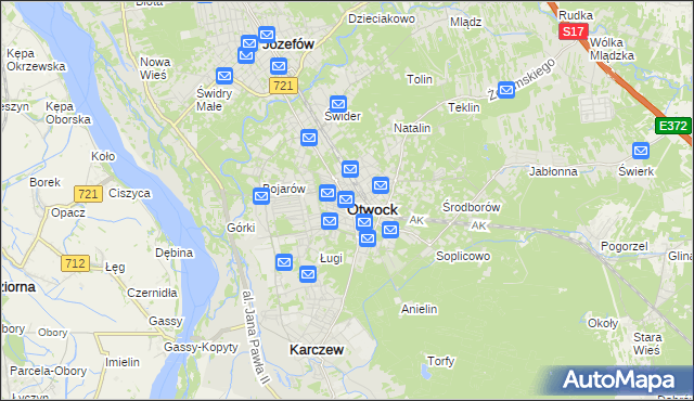 mapa Otwock, Otwock na mapie Targeo