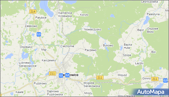 mapa Paczewo, Paczewo na mapie Targeo