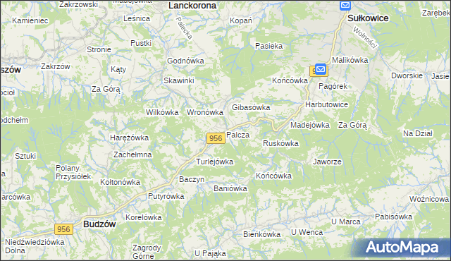 mapa Palcza, Palcza na mapie Targeo