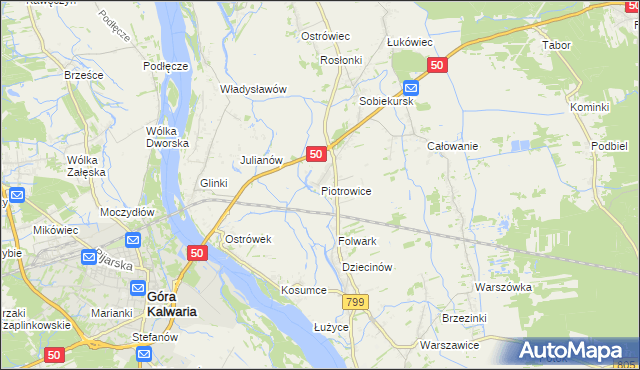 mapa Piotrowice gmina Karczew, Piotrowice gmina Karczew na mapie Targeo