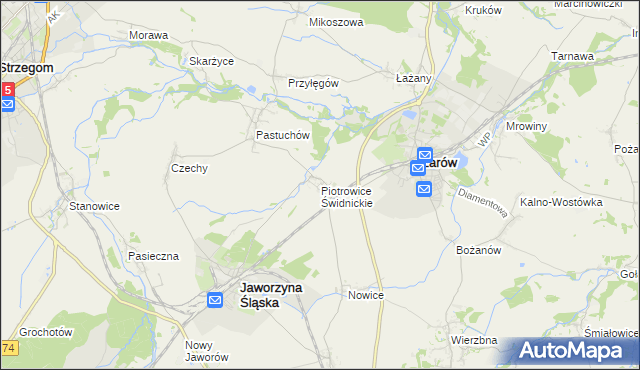 mapa Piotrowice Świdnickie, Piotrowice Świdnickie na mapie Targeo