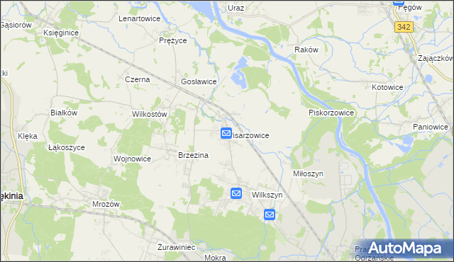 mapa Pisarzowice gmina Miękinia, Pisarzowice gmina Miękinia na mapie Targeo