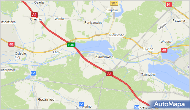 mapa Pławniowice, Pławniowice na mapie Targeo