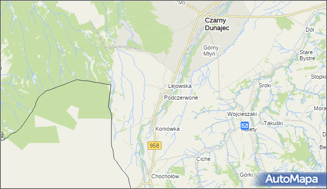 mapa Podczerwone, Podczerwone na mapie Targeo