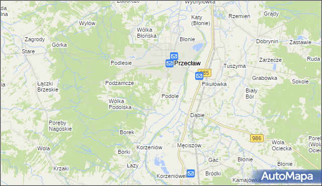 mapa Podole gmina Przecław, Podole gmina Przecław na mapie Targeo