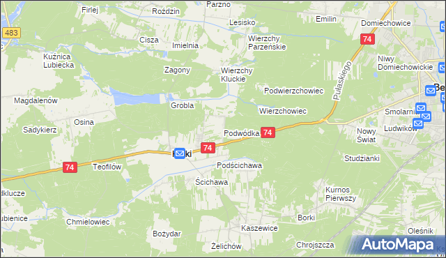 mapa Podwódka, Podwódka na mapie Targeo