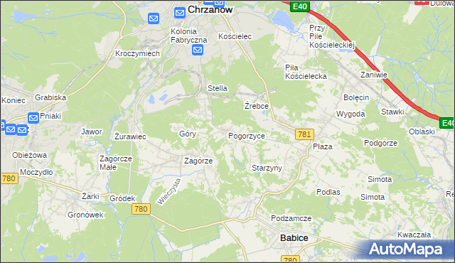 mapa Pogorzyce, Pogorzyce na mapie Targeo