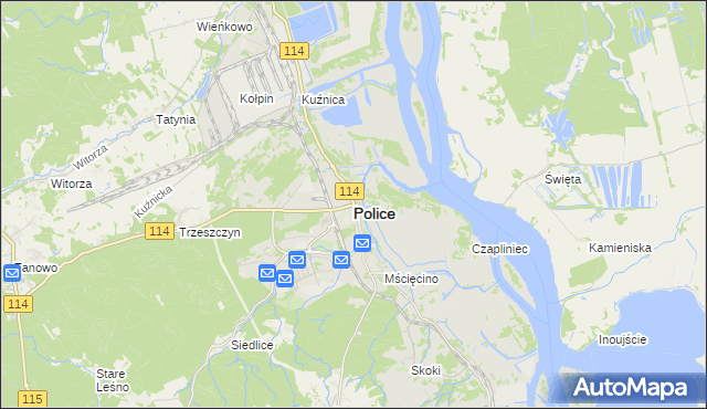 mapa Police, Police na mapie Targeo