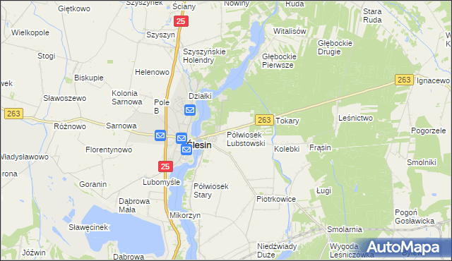 mapa Półwiosek Lubstowski, Półwiosek Lubstowski na mapie Targeo