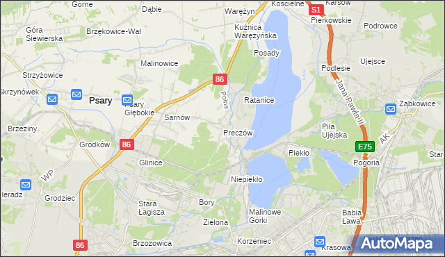 mapa Preczów, Preczów na mapie Targeo