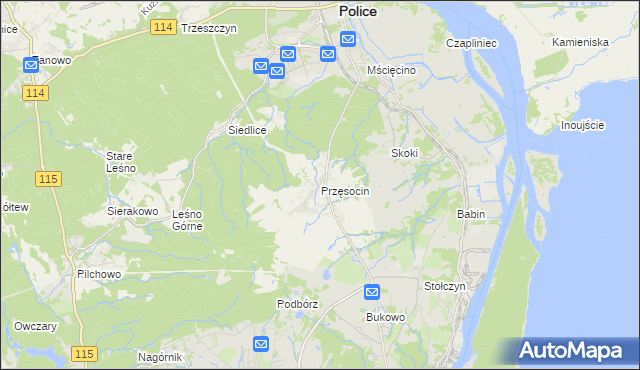 mapa Przęsocin, Przęsocin na mapie Targeo