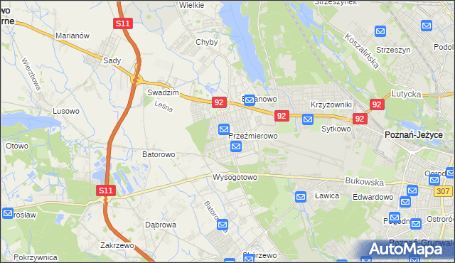 mapa Przeźmierowo, Przeźmierowo na mapie Targeo