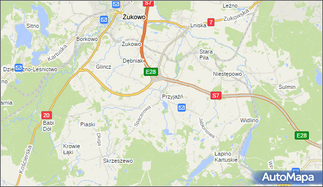 mapa Przyjaźń, Przyjaźń na mapie Targeo